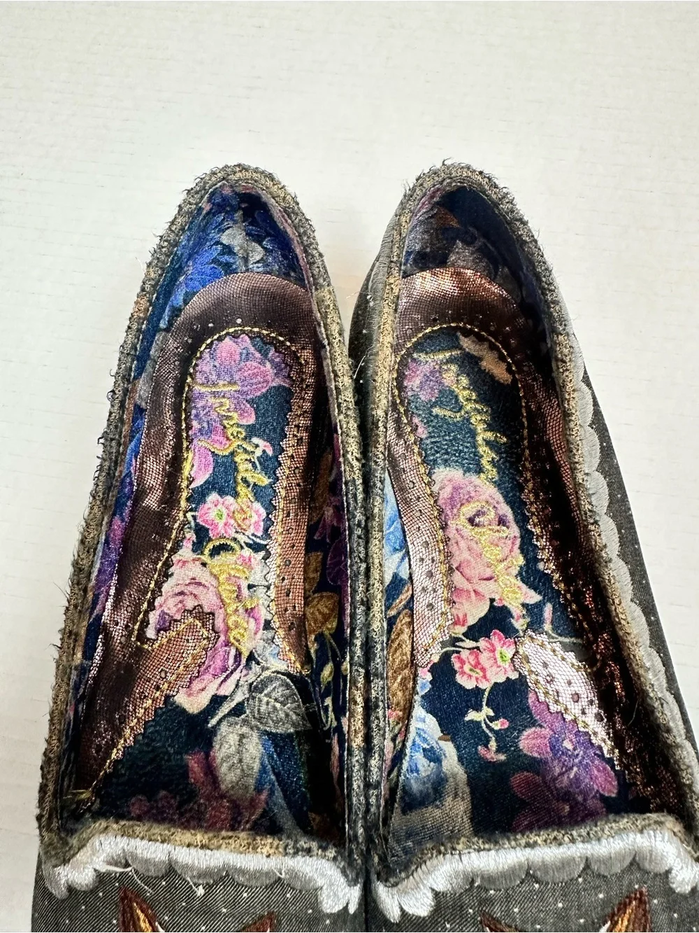 Irregular Choice Black Bigwig Rabbit Embroidered Flat Shoes Size EU 42 - US 11